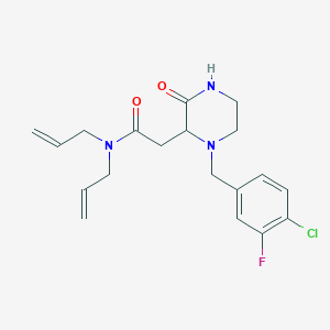 molecular formula C19H23ClFN3O2 B3787621 N,N-diallyl-2-[1-(4-chloro-3-fluorobenzyl)-3-oxo-2-piperazinyl]acetamide 