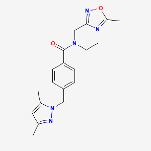 4-[(3,5-dimethyl-1H-pyrazol-1-yl)methyl]-N-ethyl-N-[(5-methyl-1,2,4-oxadiazol-3-yl)methyl]benzamide