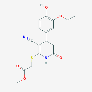 Methyl {[3-cyano-4-(3-ethoxy-4-hydroxyphenyl)-6-oxo-1,4,5,6-tetrahydro-2-pyridinyl]sulfanyl}acetate