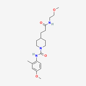 4-[3-(2-methoxyethylamino)-3-oxopropyl]-N-(4-methoxy-2-methylphenyl)piperidine-1-carboxamide