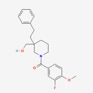 (3-Fluoro-4-methoxyphenyl)-[3-(hydroxymethyl)-3-(2-phenylethyl)piperidin-1-yl]methanone