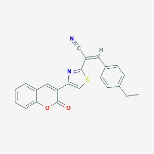 molecular formula C23H16N2O2S B378768 3-(4-ethylphenyl)-2-[4-(2-oxo-2H-chromen-3-yl)-1,3-thiazol-2-yl]acrylonitrile 