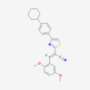 molecular formula C26H26N2O2S B378769 2-[4-(4-Cyclohexylphenyl)-1,3-thiazol-2-yl]-3-(2,5-dimethoxyphenyl)acrylonitrile 