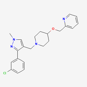 2-[[1-[[3-(3-Chlorophenyl)-1-methylpyrazol-4-yl]methyl]piperidin-4-yl]oxymethyl]pyridine