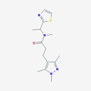 N-methyl-N-[1-(1,3-thiazol-2-yl)ethyl]-3-(1,3,5-trimethyl-1H-pyrazol-4-yl)propanamide