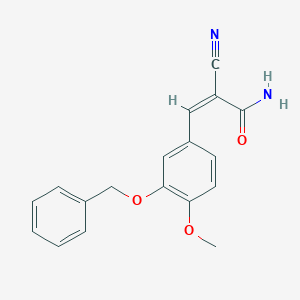 molecular formula C18H16N2O3 B378770 3-[3-(Benzyloxy)-4-methoxyphenyl]-2-cyanoacrylamide 