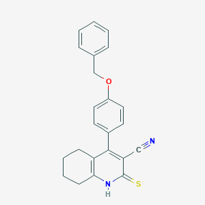 molecular formula C23H20N2OS B378771 4-[4-(Benzyloxy)phenyl]-2-thioxo-1,2,5,6,7,8-hexahydro-3-quinolinecarbonitrile 