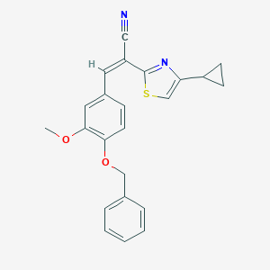 3-[4-(Benzyloxy)-3-methoxyphenyl]-2-(4-cyclopropyl-1,3-thiazol-2-yl)acrylonitrile