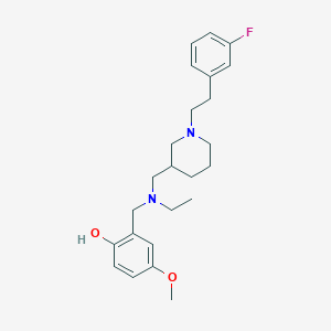 molecular formula C24H33FN2O2 B3787732 2-[[Ethyl-[[1-[2-(3-fluorophenyl)ethyl]piperidin-3-yl]methyl]amino]methyl]-4-methoxyphenol 