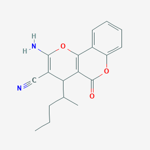 2-amino-4-(1-methylbutyl)-5-oxo-4H,5H-pyrano[3,2-c]chromene-3-carbonitrile