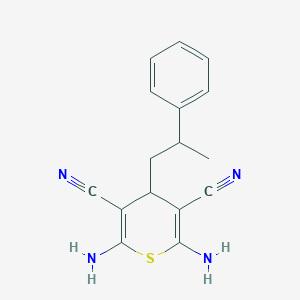 molecular formula C16H16N4S B378778 2,6-diamino-4-(2-phenylpropyl)-4H-thiopyran-3,5-dicarbonitrile 