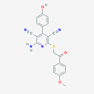 2-Amino-4-(4-hydroxyphenyl)-6-{[2-(4-methoxyphenyl)-2-oxoethyl]sulfanyl}-3,5-pyridinedicarbonitrile