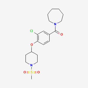 molecular formula C19H27ClN2O4S B3787793 1-(3-chloro-4-{[1-(methylsulfonyl)-4-piperidinyl]oxy}benzoyl)azepane 