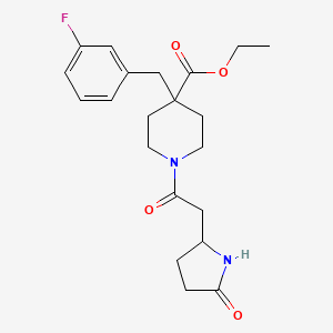 ethyl 4-(3-fluorobenzyl)-1-[(5-oxo-2-pyrrolidinyl)acetyl]-4-piperidinecarboxylate