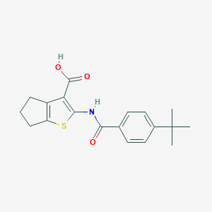 molecular formula C19H21NO3S B378784 2-[(4-tert-butylbenzoyl)amino]-5,6-dihydro-4H-cyclopenta[b]thiophene-3-carboxylic acid CAS No. 342594-83-6
