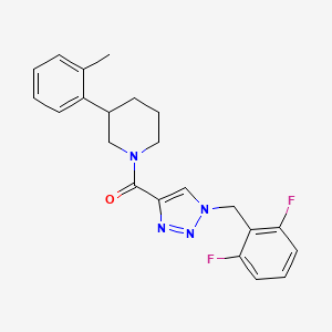 molecular formula C22H22F2N4O B3787840 1-{[1-(2,6-difluorobenzyl)-1H-1,2,3-triazol-4-yl]carbonyl}-3-(2-methylphenyl)piperidine 