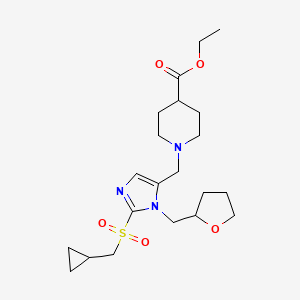 ethyl 1-{[2-[(cyclopropylmethyl)sulfonyl]-1-(tetrahydro-2-furanylmethyl)-1H-imidazol-5-yl]methyl}-4-piperidinecarboxylate