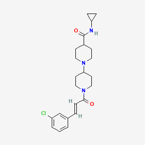 molecular formula C23H30ClN3O2 B3787873 1'-[(2E)-3-(3-chlorophenyl)-2-propenoyl]-N-cyclopropyl-1,4'-bipiperidine-4-carboxamide 