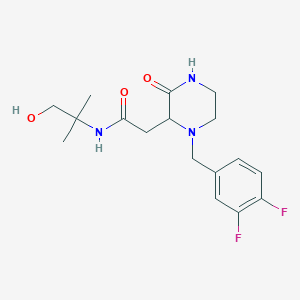 2-[1-(3,4-difluorobenzyl)-3-oxo-2-piperazinyl]-N-(2-hydroxy-1,1-dimethylethyl)acetamide