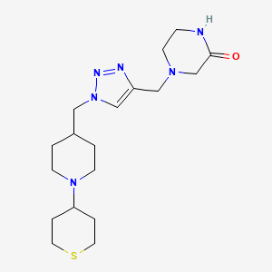 4-[(1-{[1-(tetrahydro-2H-thiopyran-4-yl)-4-piperidinyl]methyl}-1H-1,2,3-triazol-4-yl)methyl]-2-piperazinone bis(trifluoroacetate)