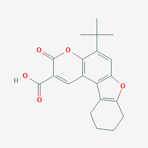 molecular formula C20H20O5 B378790 5-tert-butyl-3-oxo-8,9,10,11-tetrahydro-3H-[1]benzofuro[3,2-f]chromene-2-carboxylic acid CAS No. 326093-72-5