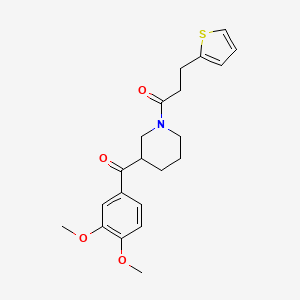 1-[3-(3,4-Dimethoxybenzoyl)piperidin-1-yl]-3-thiophen-2-ylpropan-1-one