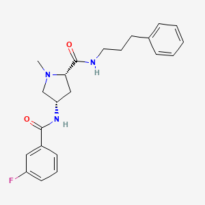 (2S,4S)-4-[(3-fluorobenzoyl)amino]-1-methyl-N-(3-phenylpropyl)pyrrolidine-2-carboxamide