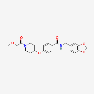 N-(1,3-benzodioxol-5-ylmethyl)-4-{[1-(methoxyacetyl)-4-piperidinyl]oxy}benzamide