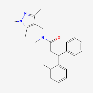 N-methyl-3-(2-methylphenyl)-3-phenyl-N-[(1,3,5-trimethyl-1H-pyrazol-4-yl)methyl]propanamide