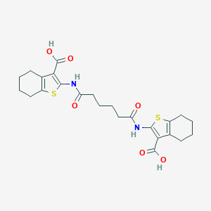 2-[[6-[(3-Carboxy-4,5,6,7-tetrahydrobenzothiophen-2-yl)amino]-6-oxo-hexanoyl]amino]-4,5,6,7-tetrahydrobenzothiophene-3-carboxylic acid