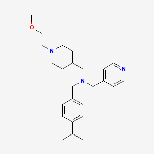 molecular formula C25H37N3O B3787936 1-[1-(2-methoxyethyl)piperidin-4-yl]-N-[(4-propan-2-ylphenyl)methyl]-N-(pyridin-4-ylmethyl)methanamine 