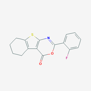 molecular formula C16H12FNO2S B378794 2-(2-fluorophenyl)-5,6,7,8-tetrahydro-4H-[1]benzothieno[2,3-d][1,3]oxazin-4-one CAS No. 342594-95-0