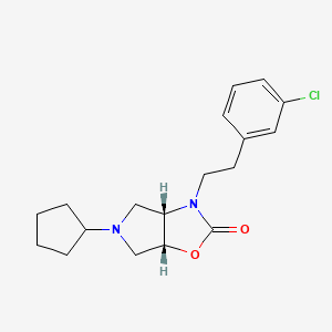 molecular formula C18H23ClN2O2 B3787944 (3aS*,6aR*)-3-[2-(3-chlorophenyl)ethyl]-5-cyclopentylhexahydro-2H-pyrrolo[3,4-d][1,3]oxazol-2-one 