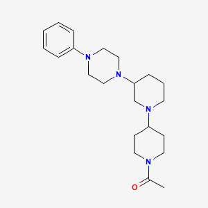 molecular formula C22H34N4O B3787952 1'-acetyl-3-(4-phenyl-1-piperazinyl)-1,4'-bipiperidine 