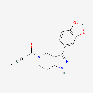 1-[3-(1,3-Benzodioxol-5-yl)-1,4,6,7-tetrahydropyrazolo[4,3-c]pyridin-5-yl]but-2-yn-1-one