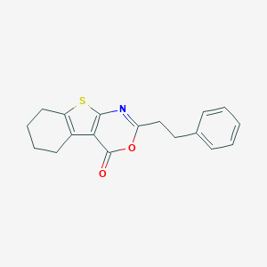 molecular formula C18H17NO2S B378798 2-(2-phenylethyl)-5,6,7,8-tetrahydro-4H-[1]benzothieno[2,3-d][1,3]oxazin-4-one 