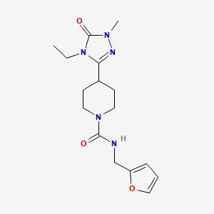 molecular formula C16H23N5O3 B3788020 4-(4-ethyl-1-methyl-5-oxo-4,5-dihydro-1H-1,2,4-triazol-3-yl)-N-(2-furylmethyl)piperidine-1-carboxamide 