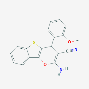 molecular formula C19H14N2O2S B378804 2-Amino-4-(2-methoxyphenyl)-4H-[1]Benzothieno[3,2-b]pyran-3-carbonitrile CAS No. 312584-49-9