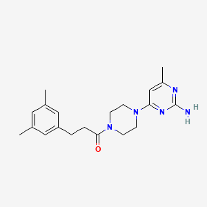 molecular formula C20H27N5O B3788050 4-{4-[3-(3,5-dimethylphenyl)propanoyl]piperazin-1-yl}-6-methylpyrimidin-2-amine 