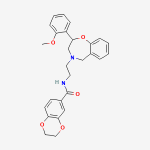 N-{2-[2-(2-methoxyphenyl)-2,3-dihydro-1,4-benzoxazepin-4(5H)-yl]ethyl}-2,3-dihydro-1,4-benzodioxine-6-carboxamide