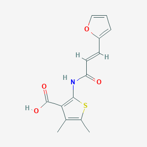 molecular formula C14H13NO4S B378807 2-{[3-(2-呋喃基)丙烯酰基]氨基}-4,5-二甲基-3-噻吩羧酸 