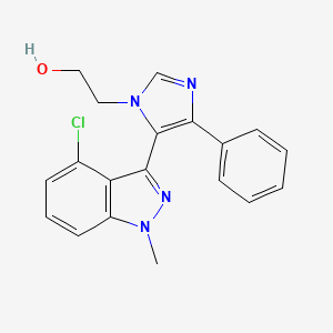 molecular formula C19H17ClN4O B3788077 2-[5-(4-chloro-1-methyl-1H-indazol-3-yl)-4-phenyl-1H-imidazol-1-yl]ethanol 