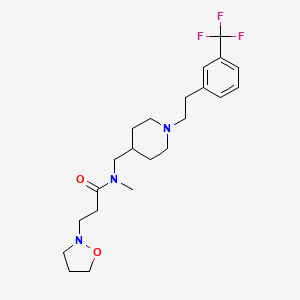 molecular formula C22H32F3N3O2 B3788088 N-methyl-3-(1,2-oxazolidin-2-yl)-N-[[1-[2-[3-(trifluoromethyl)phenyl]ethyl]piperidin-4-yl]methyl]propanamide 