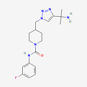 molecular formula C18H25FN6O B3788090 4-{[4-(1-amino-1-methylethyl)-1H-1,2,3-triazol-1-yl]methyl}-N-(3-fluorophenyl)-1-piperidinecarboxamide 