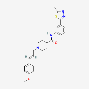 1-[(2E)-3-(4-methoxyphenyl)-2-propen-1-yl]-N-[3-(5-methyl-1,3,4-thiadiazol-2-yl)phenyl]-4-piperidinecarboxamide