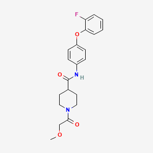 molecular formula C21H23FN2O4 B3788100 N-[4-(2-fluorophenoxy)phenyl]-1-(methoxyacetyl)-4-piperidinecarboxamide 