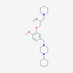 molecular formula C26H43N3O3 B3788108 1-{5-[(4-cyclohexyl-1-piperazinyl)methyl]-2-methoxyphenoxy}-3-(1-piperidinyl)-2-propanol 