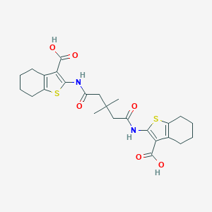 2-[[5-[(3-Carboxy-4,5,6,7-tetrahydro-1-benzothiophen-2-yl)amino]-3,3-dimethyl-5-oxopentanoyl]amino]-4,5,6,7-tetrahydro-1-benzothiophene-3-carboxylic acid