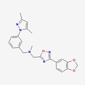 1-[3-(1,3-benzodioxol-5-yl)-1,2,4-oxadiazol-5-yl]-N-[3-(3,5-dimethyl-1H-pyrazol-1-yl)benzyl]-N-methylmethanamine