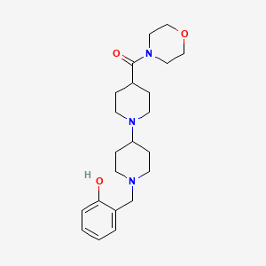 molecular formula C22H33N3O3 B3788117 2-{[4-(4-morpholinylcarbonyl)-1,4'-bipiperidin-1'-yl]methyl}phenol 